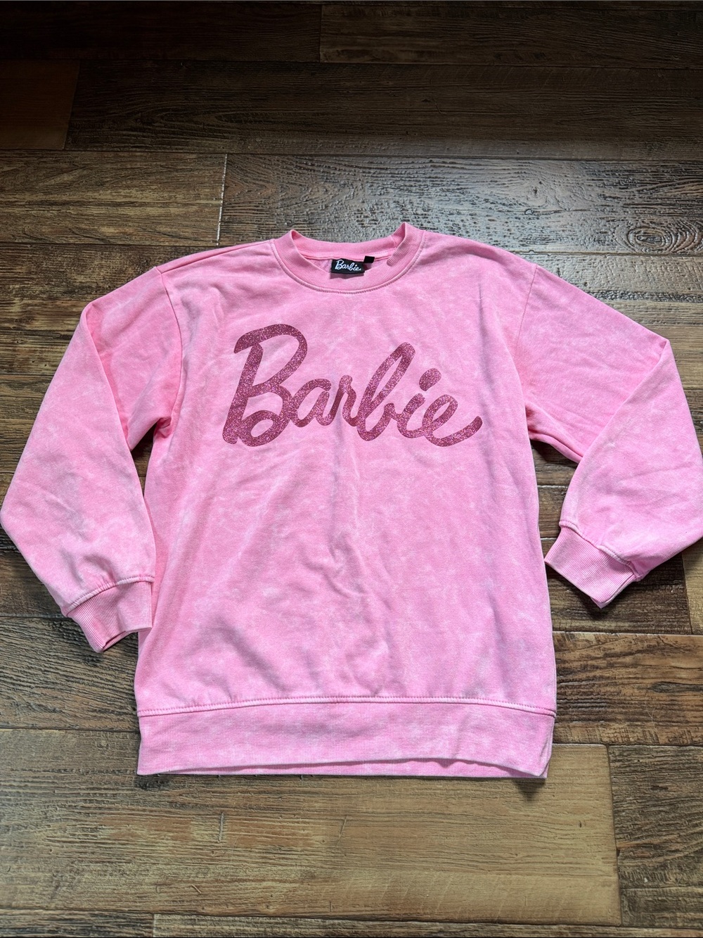 Barbie Pink Crewneck with Glitter Script